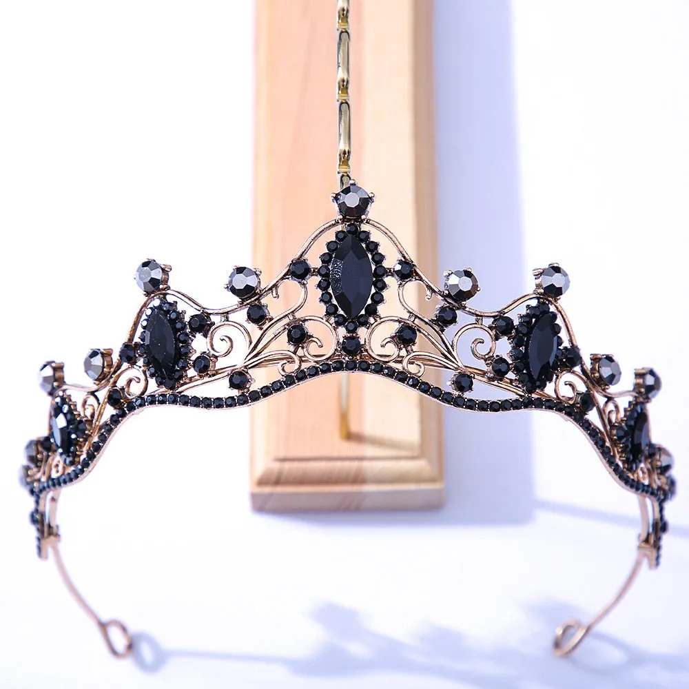 Colorful Crystal Tiara Crowns Princess Prom Party Pageant Hair Accessory