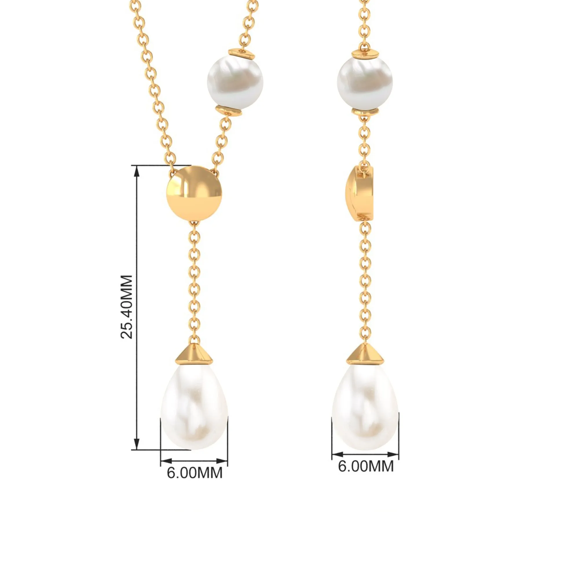 Minimal Freshwater Pearl Drop Pendant Necklace