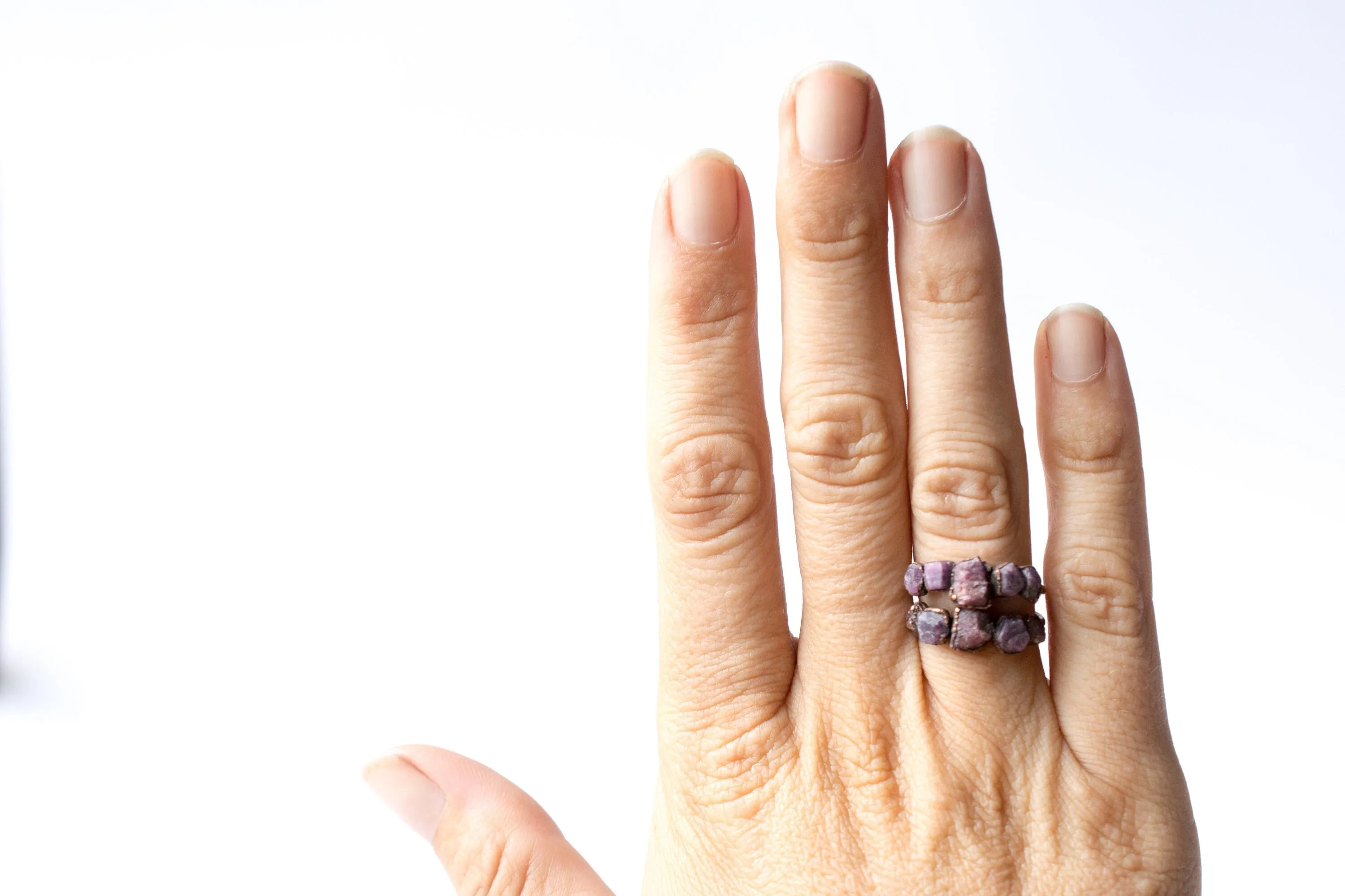 Multi Stone Ring | Red ruby stacking ring