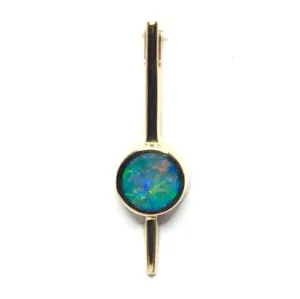 Opal Pendant Round Inlaid Bar Design